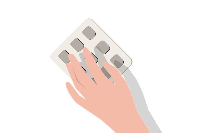 Darstellung einer Hand beim Pin Code eingeben 
