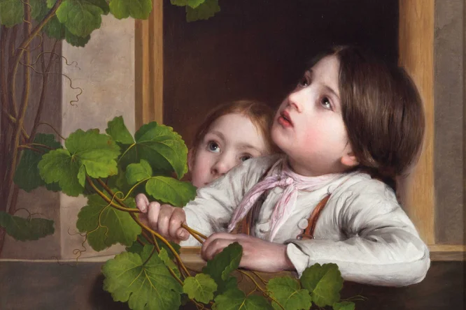 Reiter Johann Baptist: Kinder am Fenster, 1867