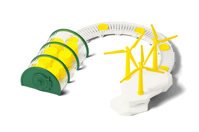 Gelbe Windturbinen-Spielbahn