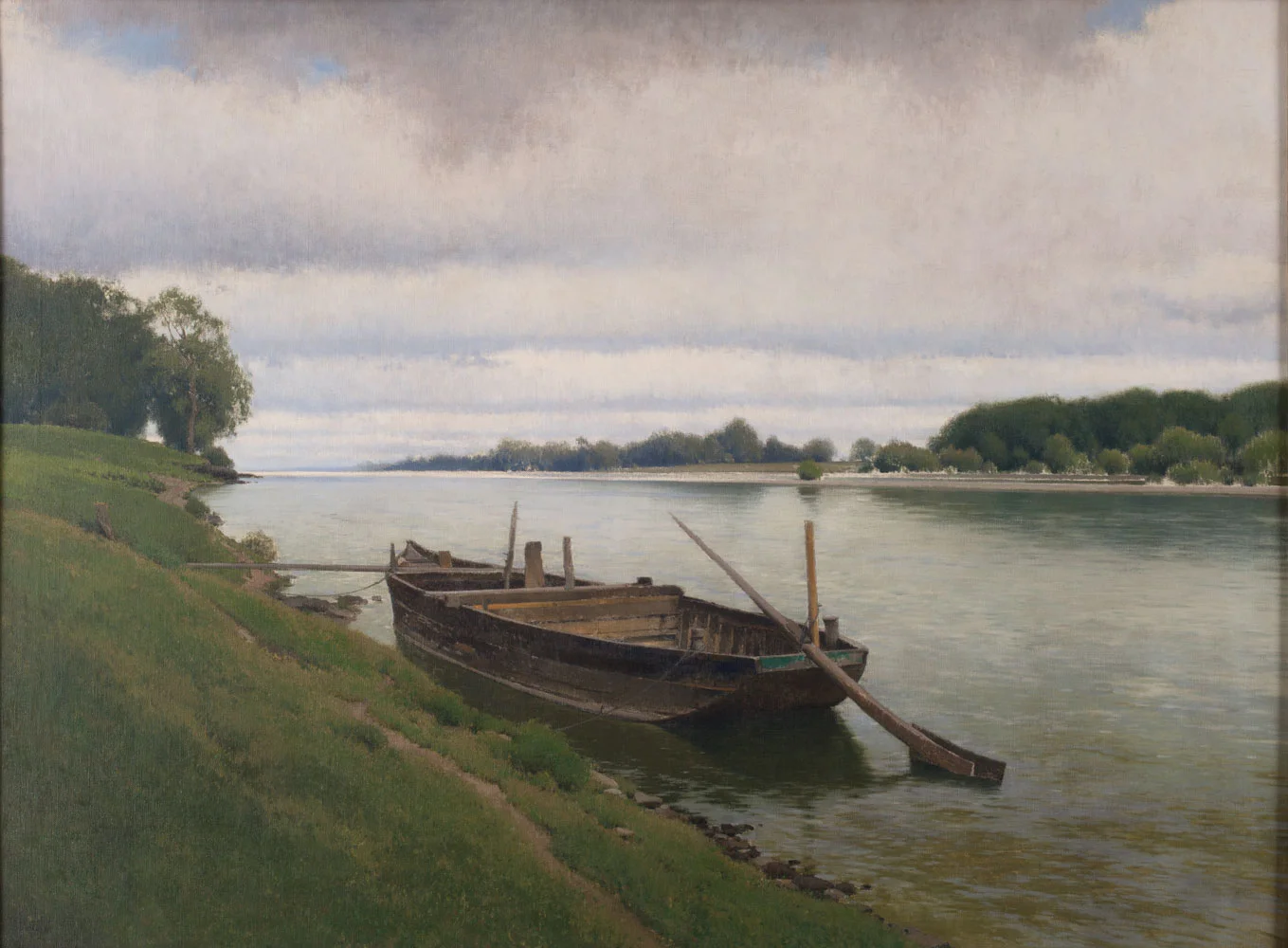 Gemälde: Motiv an der Donau, um 1925, Öl auf Leinwand, 113 x 151 cm, Kunstsammlung Raiffeisen Niederösterreich-Wien