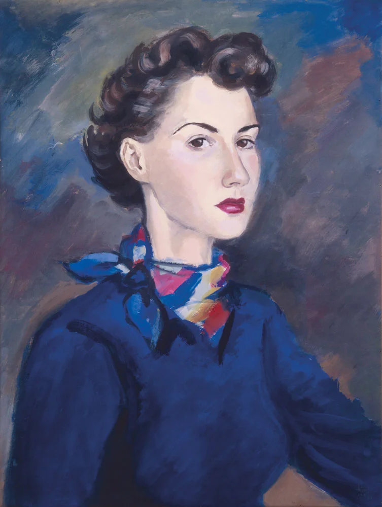 Gemälde: Selbstportrait, 1951, Öl auf Papier, 70 x 55 cm, Kunstsammlung Raiffeisen Niederösterreich-Wien