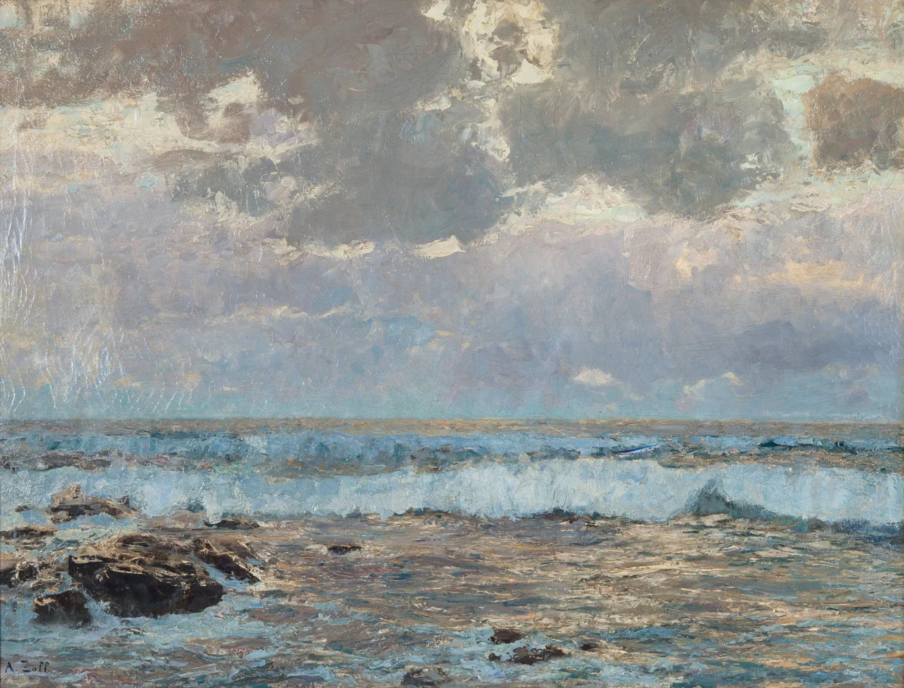 Gemälde: Meeresbrandung, 1887/88, Öl auf Leinwand, 66 x 84,5 cm, Kunstsammlung Raiffeisen Niederösterreich-Wien