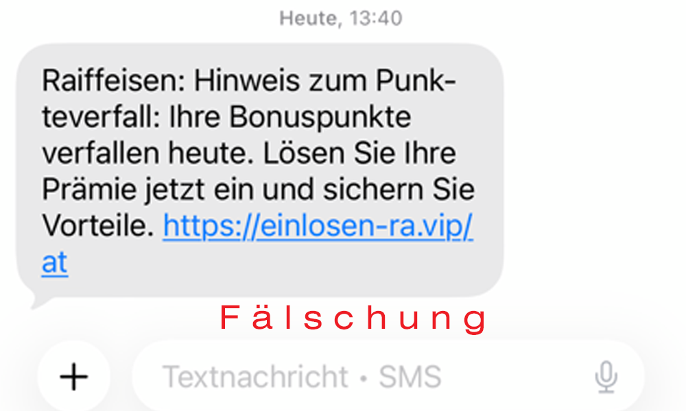 Fälschung message example