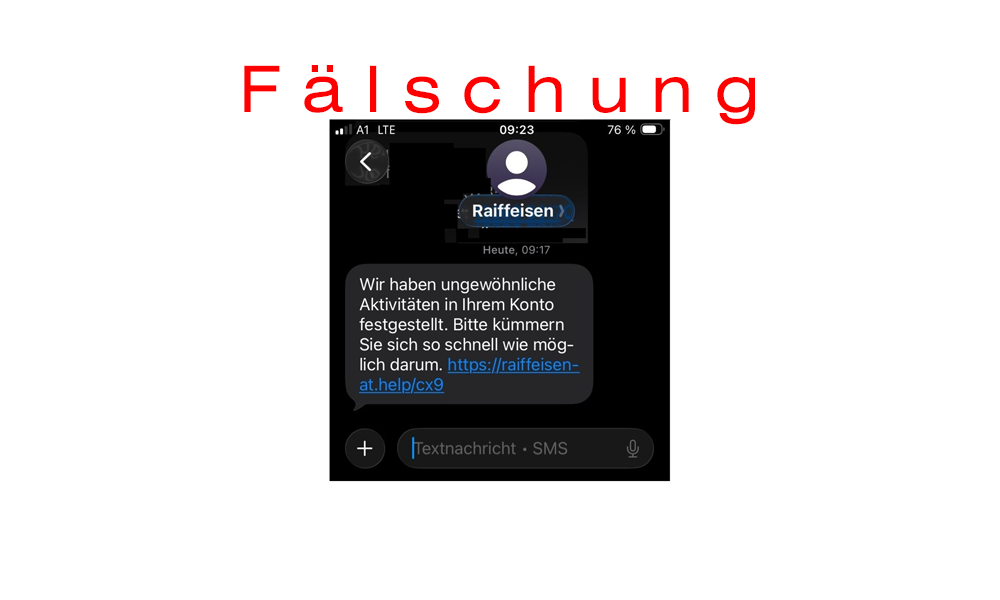 Fälschung message example