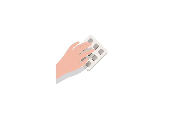 Illustration von einer Hand, welche einen PIN eingibt