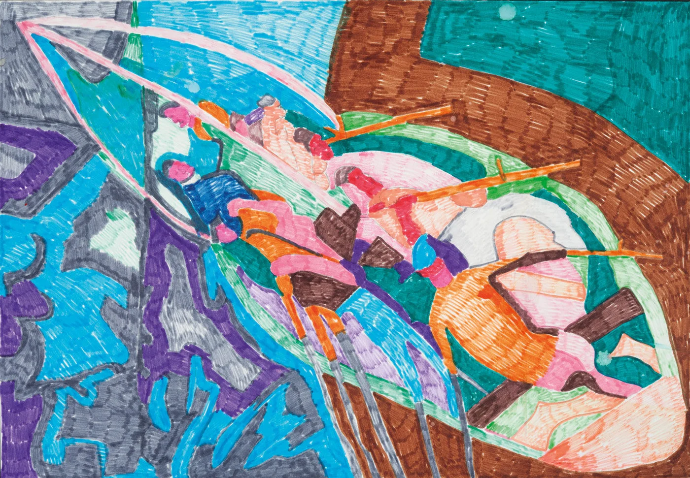 Gemälde: O.T, um 2008, Filzstift auf Papier, 41 x 28 cm, Kunstsammlung Raiffeisen Niederösterreich-Wien