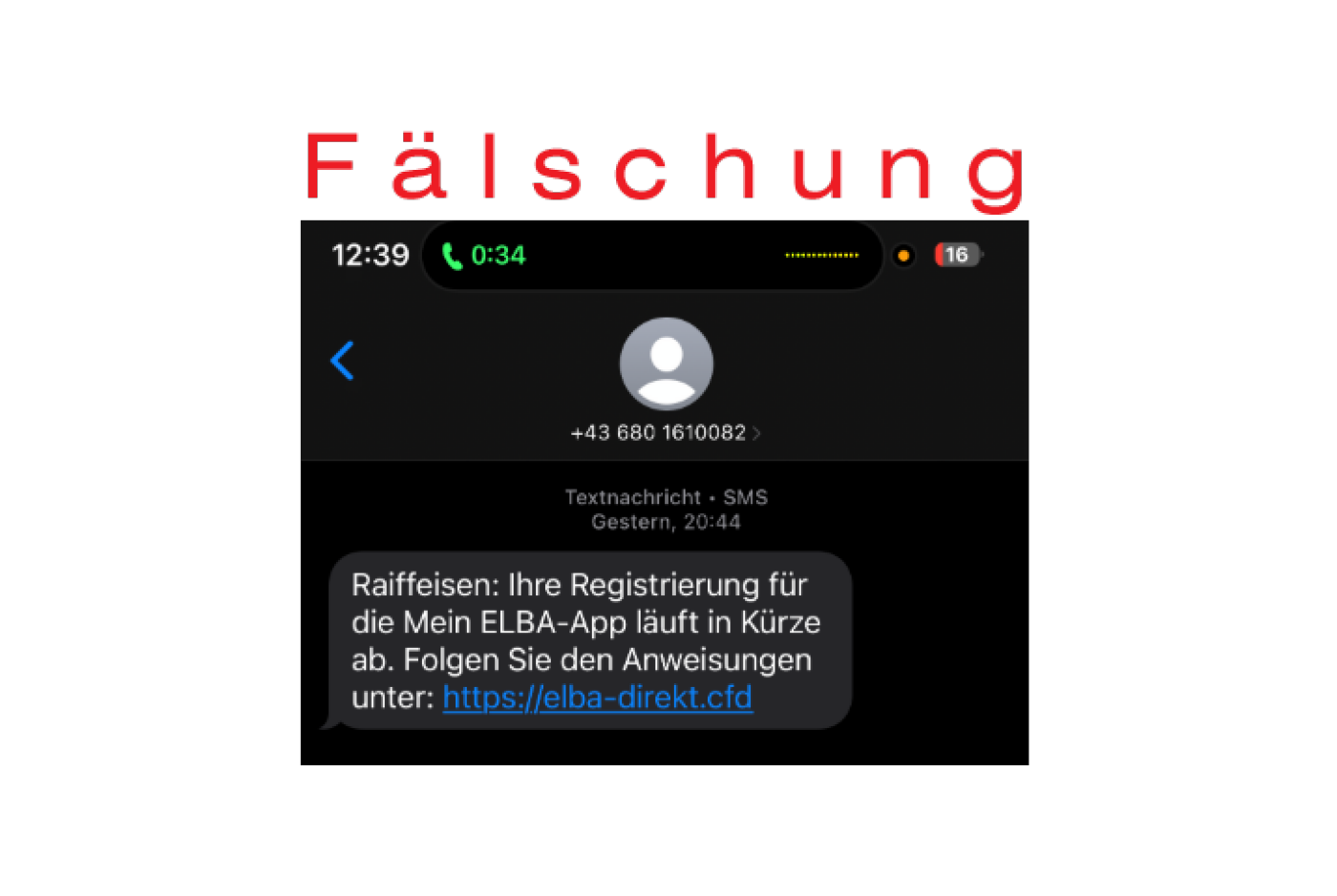 Fälschung message example